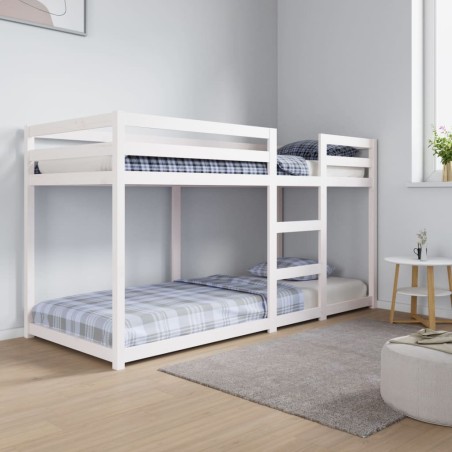 vidaXL Litera de madera maciza de pino 80x200 cm