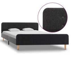 vidaXL Estructura de cama de arpillera gris oscuro 140x200 cm