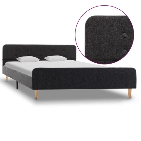 vidaXL Estructura de cama de arpillera gris oscuro 140x200 cm