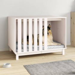 vidaXL Cama para perros madera maciza de pino blanco 100x70x72 cm