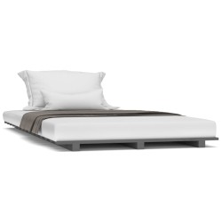 vidaXL Estructura de cama madera maciza de pino gris 100x200 cm
