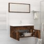 vidaXL Set de muebles baño 2 pzas madera contrachapada roble ahumado vidaXL Set de muebles baño 2 pzas madera contrachapada roble ahumado