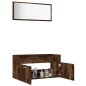 vidaXL Set de muebles baño 2 pzas madera contrachapada roble ahumado vidaXL Set de muebles baño 2 pzas madera contrachapada roble ahumado