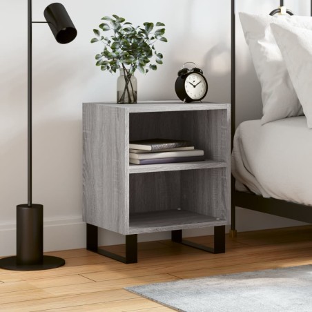 vidaXL Mesita de noche madera de ingeniería gris Sonoma 40x30x50 cm