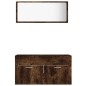 vidaXL Set de muebles baño 2 pzas madera contrachapada roble ahumado vidaXL Set de muebles baño 2 pzas madera contrachapada roble ahumado