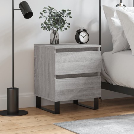 vidaXL Mesita de noche madera de ingeniería gris Sonoma 40x35x50 cm