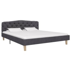 vidaXL Estructura de cama de tela gris oscura 140x200 cm