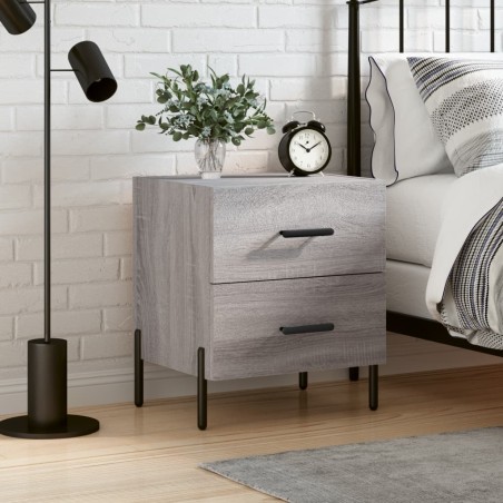 vidaXL Mesita de noche madera de ingeniería gris Sonoma 40x35x47,5 cm