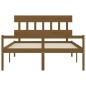 vidaXL Cama de matrimonio personas mayores cabecero madera marrón miel