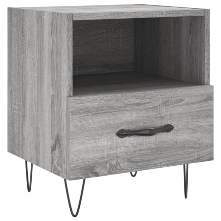 vidaXL Mesita de noche madera de ingeniería gris Sonoma 40x35x47,5 cm