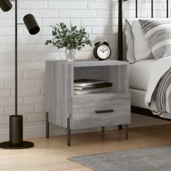 vidaXL Mesita de noche madera de ingeniería gris Sonoma 40x35x47,5 cm