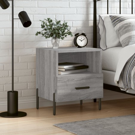 vidaXL Mesita de noche madera de ingeniería gris Sonoma 40x35x47,5 cm