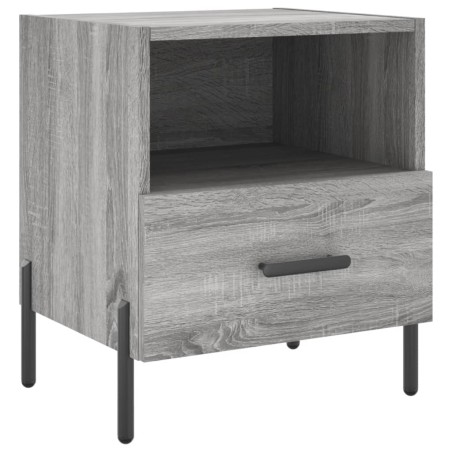 vidaXL Mesita de noche madera de ingeniería gris Sonoma 40x35x47,5 cm