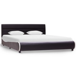 vidaXL Estructura de cama con LED cuero sintético negro 160x200 cm 