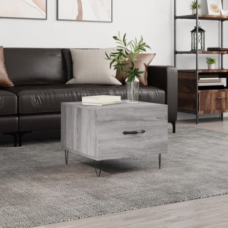 vidaXL Mesa de centro madera contrachapada gris Sonoma 50x50x40 cm