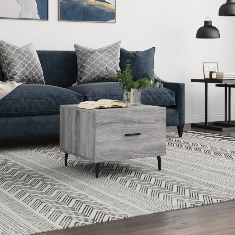 vidaXL Mesa de centro madera contrachapada gris Sonoma 50x50x40 cm vidaXL Mesa de centro madera contrachapada gris Sonoma 50x50x40 cm