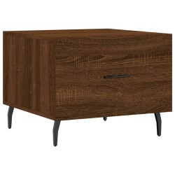 vidaXL Mesa de centro madera contrachapada roble marrón 50x50x40 cm