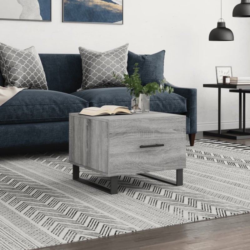 vidaXL Mesa de centro madera contrachapada gris Sonoma 50x50x40 cm vidaXL Mesa de centro madera contrachapada gris Sonoma 50x50x40 cm