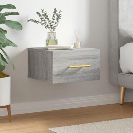 vidaXL Mesita de noche de pared color gris Sonoma 35x35x20 cm