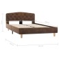vidaXL Estructura de cama de piel de ante artificial marrón 120x200 cm vidaXL Estructura de cama de piel de ante artificial marrón 120x200 cm