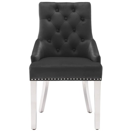 vidaXL Silla de comedor de terciopelo negro