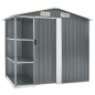 vidaXL Cobertizo de jardín con estantería hierro gris 205x130x183 cm vidaXL Cobertizo de jardín con estantería hierro gris 205x130x183 cm