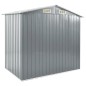 vidaXL Cobertizo de jardín con estantería hierro gris 205x130x183 cm vidaXL Cobertizo de jardín con estantería hierro gris 205x130x183 cm