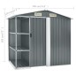 vidaXL Cobertizo de jardín con estantería hierro gris 205x130x183 cm vidaXL Cobertizo de jardín con estantería hierro gris 205x130x183 cm