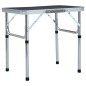 vidaXL Mesa de camping plegable aluminio gris 60x45 cm vidaXL Mesa de camping plegable aluminio gris 60x45 cm