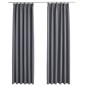 vidaXL Cortinas opacas con ganchos 2 piezas gris 140x225 cm vidaXL Cortinas opacas con ganchos 2 piezas gris 140x225 cm