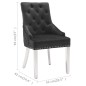 vidaXL Silla de comedor de terciopelo negro vidaXL Silla de comedor de terciopelo negro