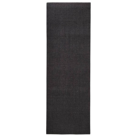 vidaXL Alfombra de sisal natural negro 66x200 cm