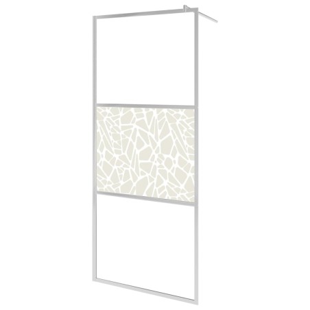 vidaXL Mampara de ducha accesible vidrio ESG diseño piedras 140x195 cm