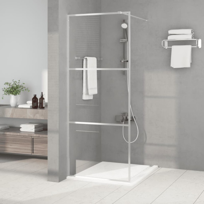 vidaXL Mampara de ducha vidrio ESG transparente plateado 80x195 cm vidaXL Mampara de ducha vidrio ESG transparente plateado 80x195 cm