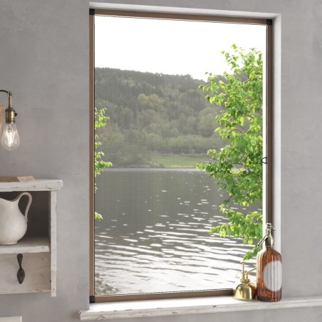 vidaXL Mosquitera para ventanas marrón 90x120 cm