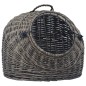 vidaXL Transportín para gatos sauce natural gris 45x35x35 cm