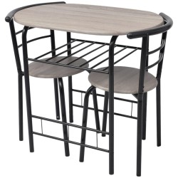 vidaXL Mesa alta de cocina o bar con taburetes MDF
