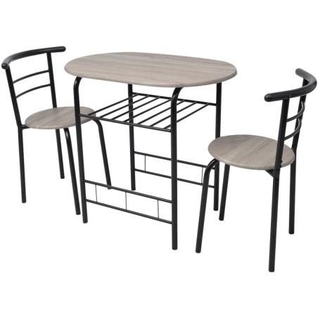 vidaXL Mesa alta de cocina o bar con taburetes MDF