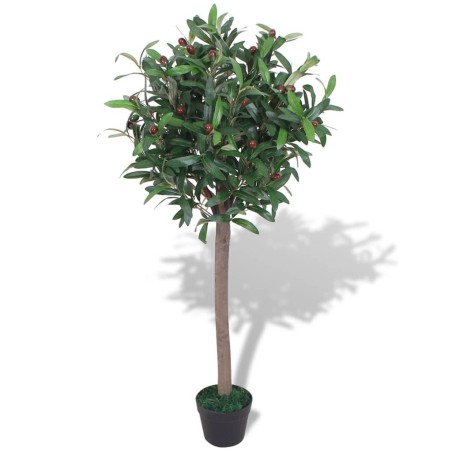 vidaXL Árbol de laurel artificial con macetero verde 120 cm 