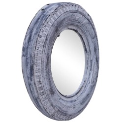 vidaXL Espejo de caucho de neumático reciclado blanco 50 cm