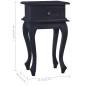vidaXL Mesita de noche de madera maciza de caoba negro café claro vidaXL Mesita de noche de madera maciza de caoba negro café claro