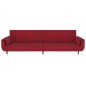 vidaXL Sofá cama de 2 plazas con dos almohadas terciopelo color vino vidaXL Sofá cama de 2 plazas con dos almohadas terciopelo color vino