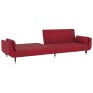 vidaXL Sofá cama de 2 plazas con dos almohadas terciopelo color vino vidaXL Sofá cama de 2 plazas con dos almohadas terciopelo color vino