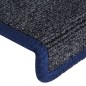 vidaXL Alfombras de peldaños de escalera 15 uds gris y azul 65x21x4 cm vidaXL Alfombras de peldaños de escalera 15 uds gris y azul 65x21x4 cm