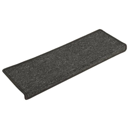 vidaXL Alfombras de peldaños de escalera 15 uds gris y negro 65x21x4cm