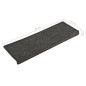 vidaXL Alfombras de peldaños de escalera 15 uds gris y negro 65x21x4cm vidaXL Alfombras de peldaños de escalera 15 uds gris y negro 65x21x4cm
