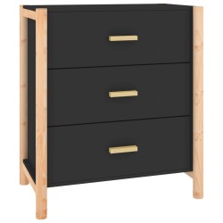 vidaXL Aparador de madera contrachapada negro 62x38x70 cm