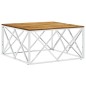 vidaXL Mesa de centro acero inoxidable y madera maciza acacia plateado vidaXL Mesa de centro acero inoxidable y madera maciza acacia plateado
