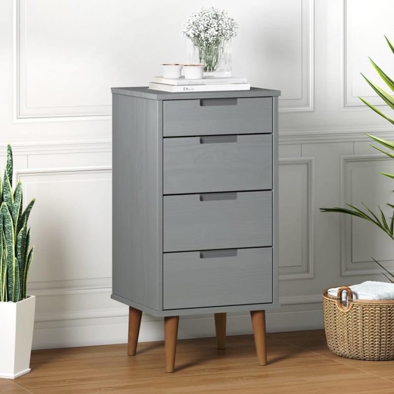 vidaXL Mesita de noche MOLDE madera maciza de pino gris 40x35x82 cm vidaXL Mesita de noche MOLDE madera maciza de pino gris 40x35x82 cm