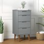 vidaXL Mesita de noche MOLDE madera maciza de pino gris 40x35x82 cm vidaXL Mesita de noche MOLDE madera maciza de pino gris 40x35x82 cm